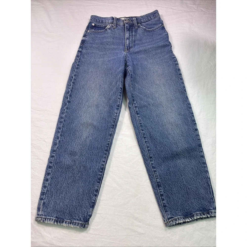 Madewell Balloon Jeans Womens 25 Light Wash High Rise Tapered Denim Mom Y2K